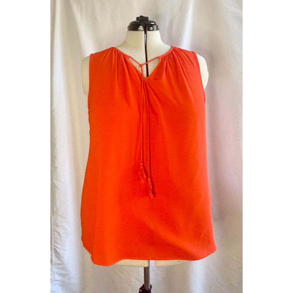 Ava & Viv orange sleeveless top with front ties. Size 1x.